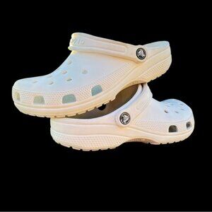Crocs Womems Sz 8 Men’s Sz 6 White Comfortable Clog Slides